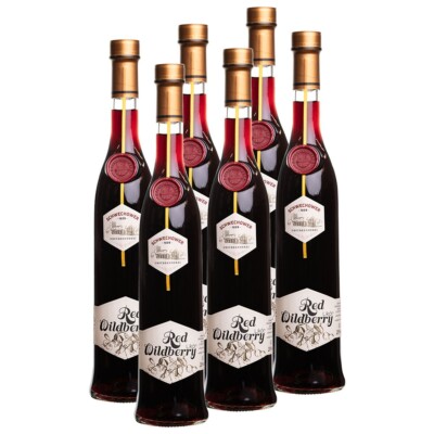 6 x Likör RED WILDBERRY 0.5l (20%Vol) Premium Wildfruchtlikör rot - Schwechower