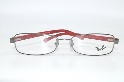 New Ray Ban RB6093 2502 Silver/Red Eyeglasses New Authentic 53