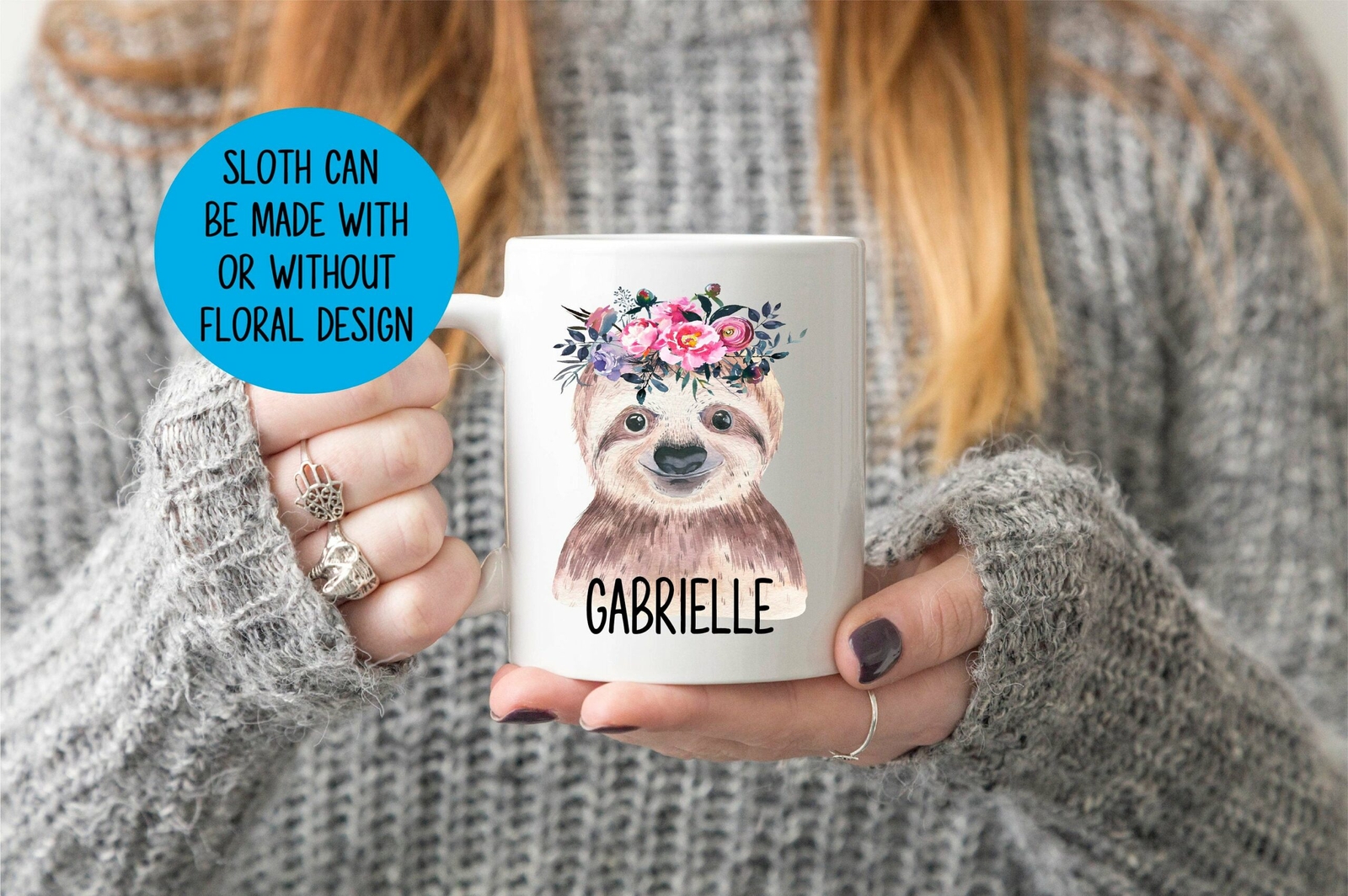 Personalised Sloth Mug Birthday Gift Personalised Cup Animal Mug Cute Mug Custom