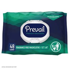 Prevail Adult Washcloths, Soft Pack, Aloe, Vitamin E, 12" x 8" CS/576 