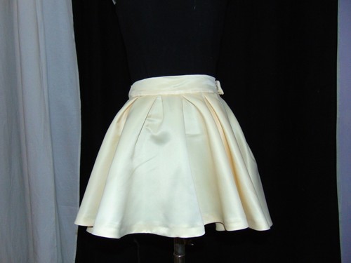 Gonna in raso corta a pieghe elegante cerimonia a ruota a vita alta seta da  ball | eBay