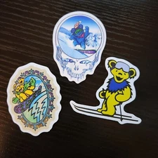 Grateful Dead & Co - Jerry Garcia Dancing Bears Ski Snowboard Surf SYF Stickers