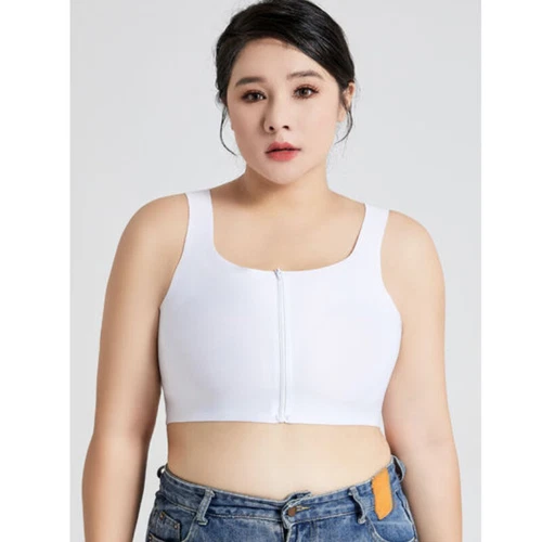 Women Zip Seamless Chest Breast Binder Tomboy FTM Sport Bra Vest Plus Size - Picture 5 of 22