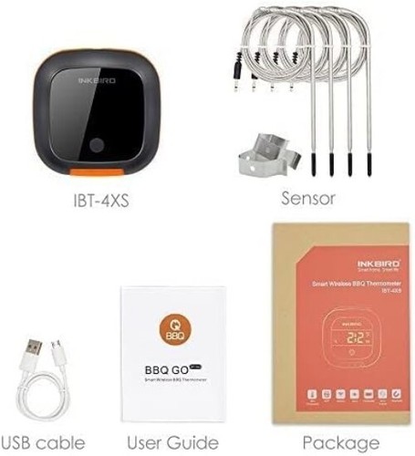 Rechargeable Wireless Grill Thermometer - 4 Probes, LED Display & 150 ft Range - Picture 4 of 9