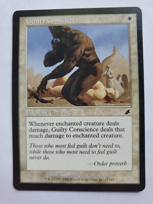 MTG Magic The Gathering Card Guilty Conscience Enchant Creature White Scourge 