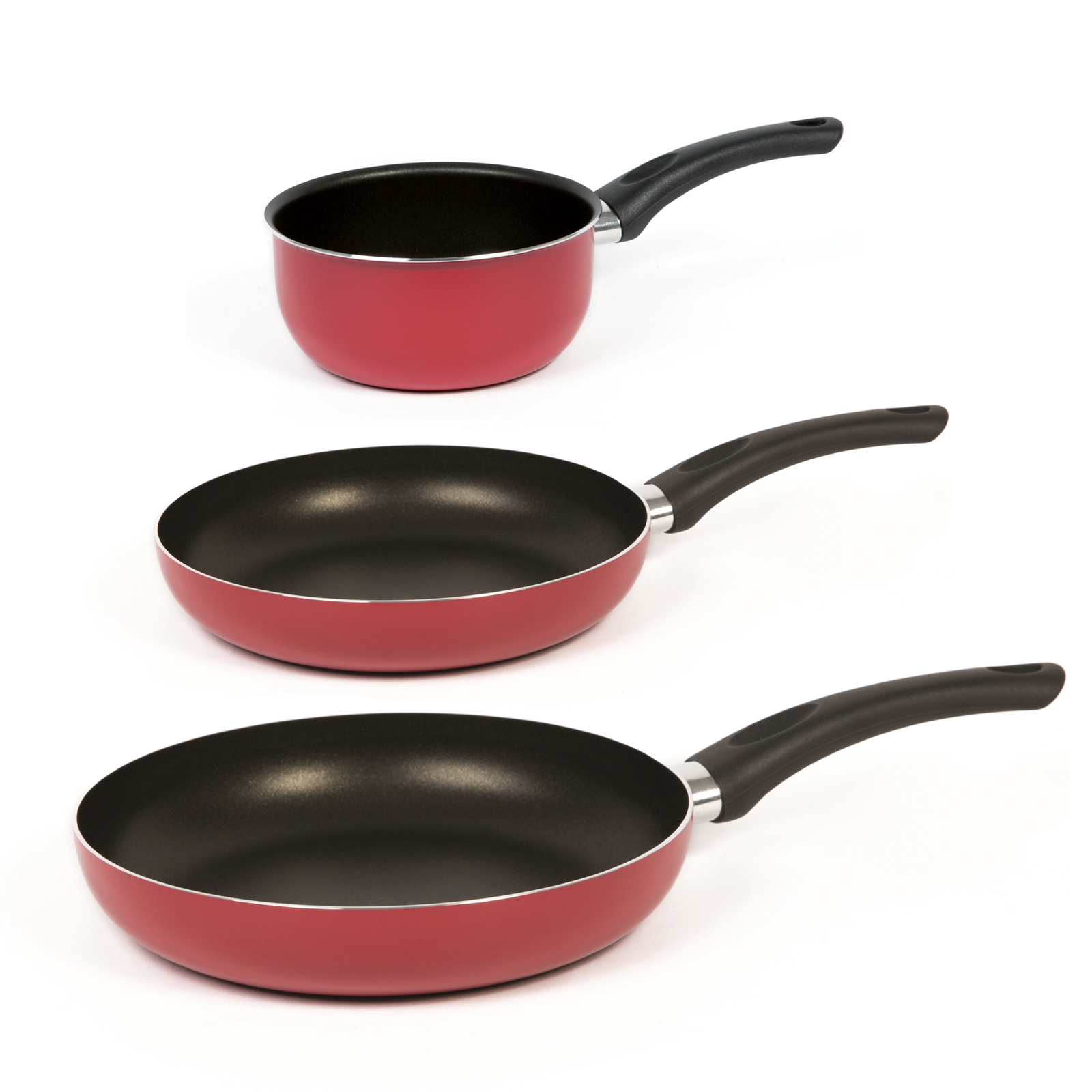 Set Padelle Antiaderenti Ø 24 28 e Casseruola Ø 16 in Alluminio Ravelli Pasta