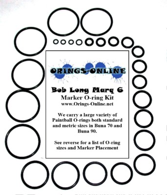 Bob Long Marq 6 Marker Paintball O-ring Oring Kit x 2 rebuilds / kits