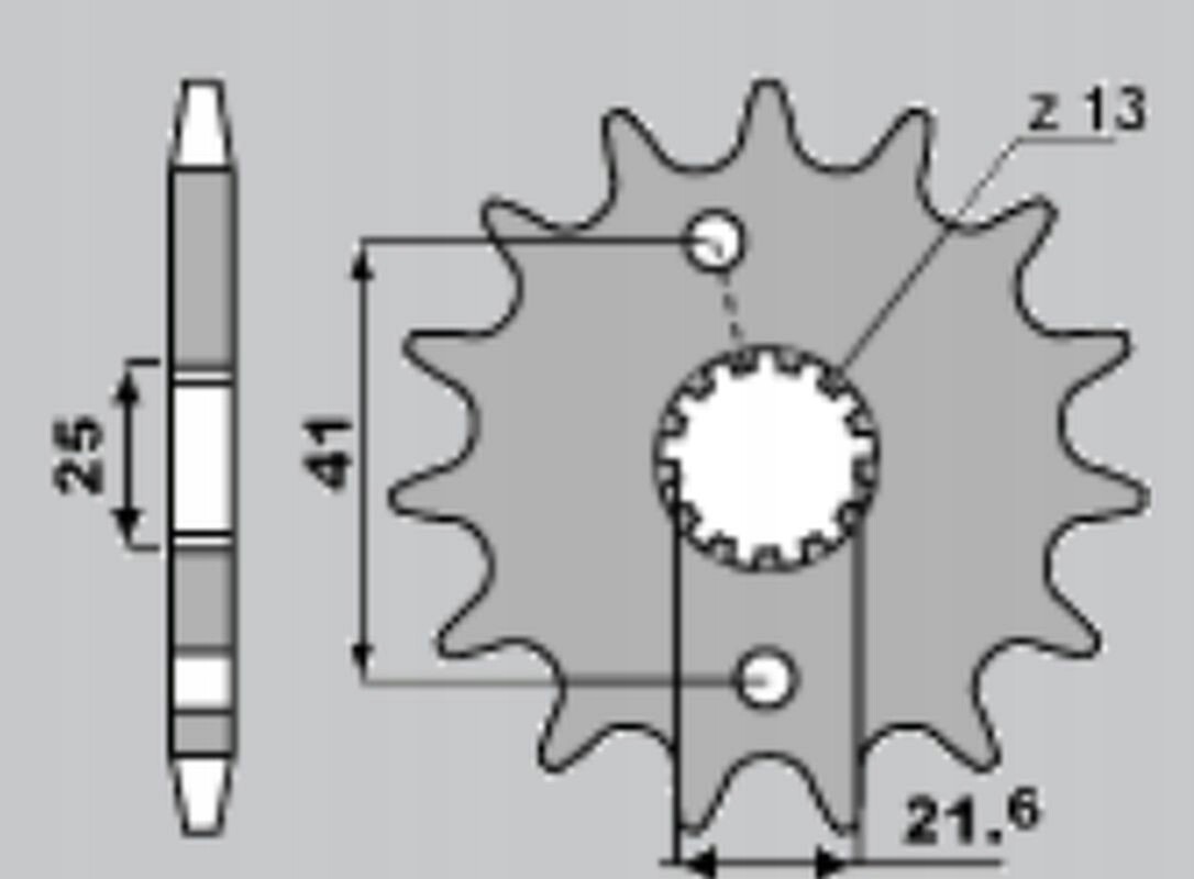 Pignon avant CHT 438 14 anti-vibration pour Suzuki DR 650 trail