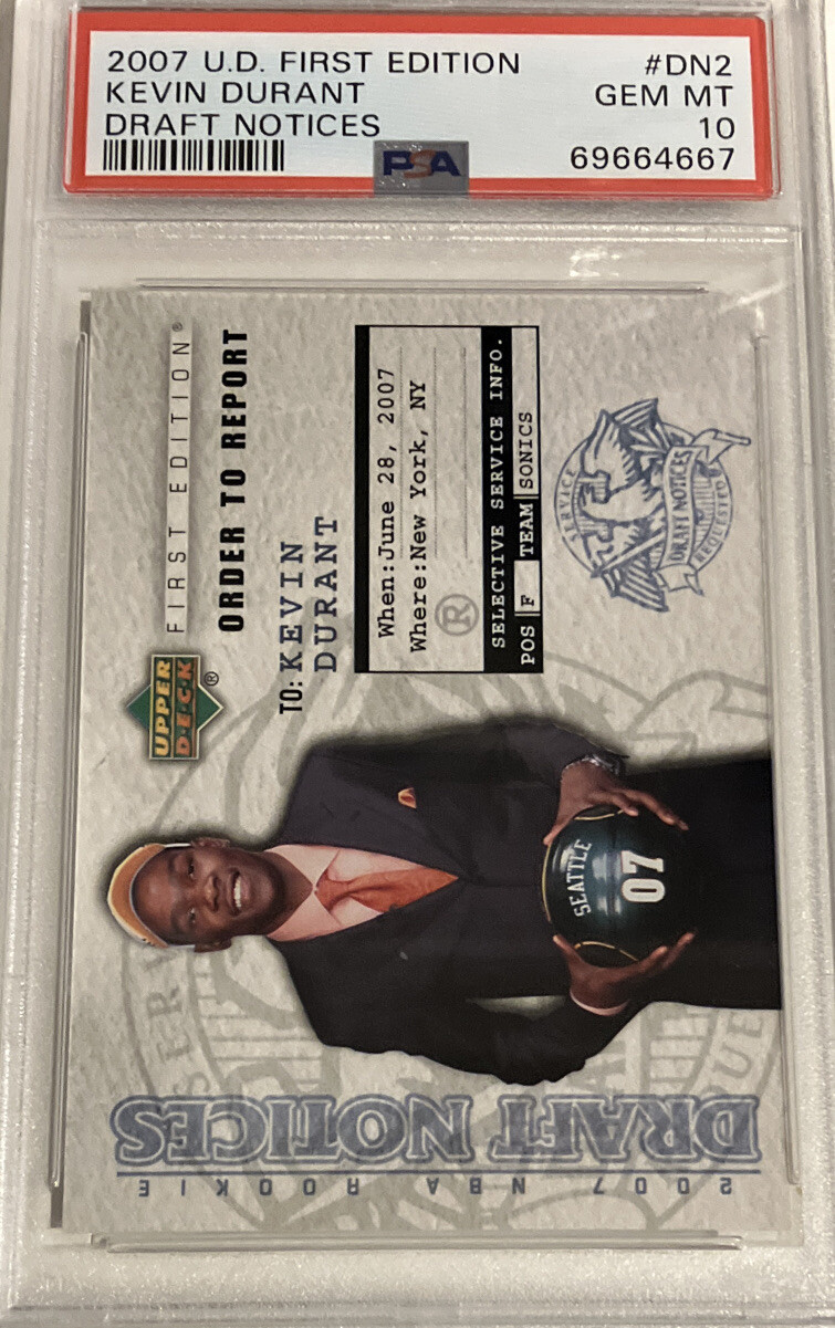 2007-08 Upper Deck First Edition Kevin Durant RC Draft Notices PSA 10 Rookie