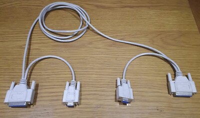 1,8 m Dual DB9 DB25 2:2 Buchse zu Buchse Seriell Datenübertragung Null Modem Kabel