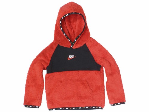 Nike Toddler/Little Boy's Micro Swoosh Sherpa Pullover Hoodie Sweatshirt  Red | eBay