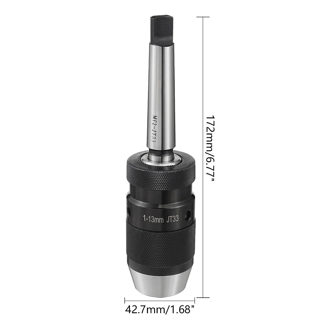 Keyless Drill Chuck MT2 Morse Taper Mount Adjustable 1/32
