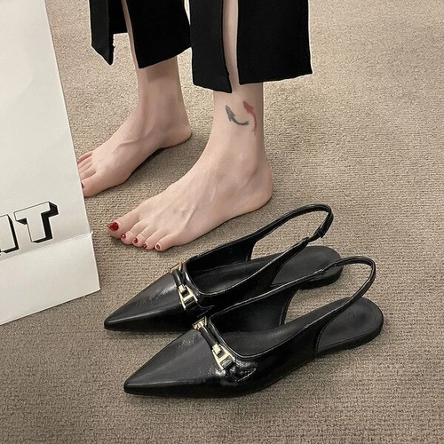 Woman Fashion Sandals Casual PU Low Rubber Rome Square heel Flat Back Strap Toe - Picture 44 of 55