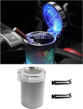 Smokeless Car Ashtray with LED Light, Portable Cup Holder Ashtray