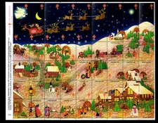 Full Seet of 54 Seals - 1976 American Lung Association Christmas Seals