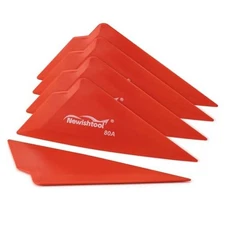  5-Pack Window Tint Tools Triangle Squeegee, 80A Hardness Multi-Edge Red-80a