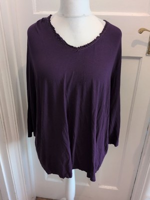 Elvi 3 lila Langarm Bluse