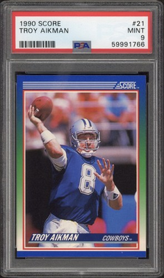 #ad 1990 Score Troy Aikman #21 PSA 9 Mint HOF Dallas Cowboys $24.99