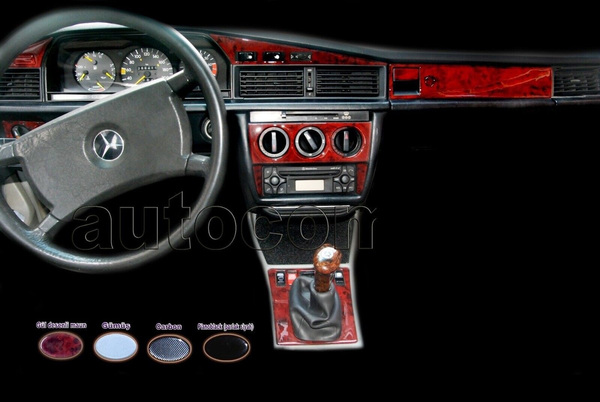 Interior Dash Trim Kit 3M 3D Walnut Wooden For Mercedes W201 1982