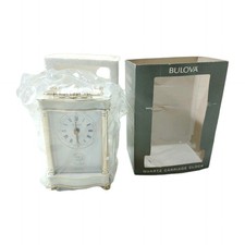 NUOVA BULOVA MANTEL Sveglia Quarzo Germania Ovest Carrozza Modello B-1342 Bianco