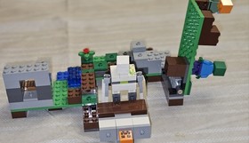 LEGO Minecraft Lot 21123 Iron Golem + 21129 Mushroom Island Mostly Complete