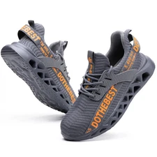 Furuian Steel Toe Sneakers for Men Women Safety Shoes Comfortable Slip on