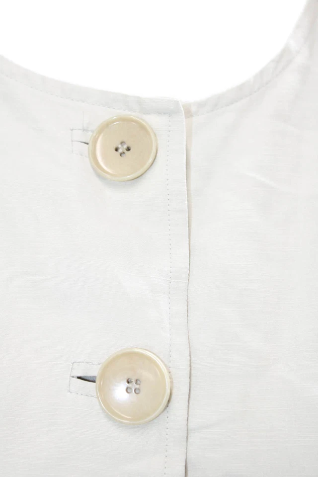 Blusa Jigsaw Mujer Manga Larga Abotonada Dobladillo Reunido Detalle Beige Talla 12 Foto 4 de 4