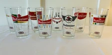 Budweiser Retro Pint Glass of 8 Glasses