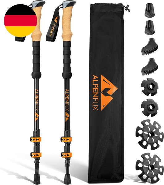 Alpenfux WanderstöCke Teleskop, TrekkingstöCke, Nordic Walking StöCke, Leicht Un-image