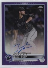 2022 Topps Chrome Rookie Auto Purple Refractor 233/250 Zach Pop #RA-ZP Auto zi1