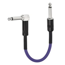 1 Pcs Guitar Patch Cable 10 Inch 1/4 Inch Metal Straight Bend Pedal Cord, Purple