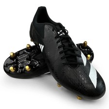 ADIDAS Mens Black & White Adizero RS15 Pro SG Rugby Boots UK 7 NEW Ref 1549