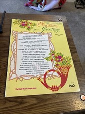 Cristmas Greetings Songbook, C G Chord Organs 1975 Big 3