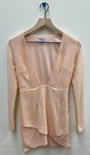 Beautiful TOBI Peach Colored Sequin Low Cut Long Sleeve Party or Club Dress Sz S