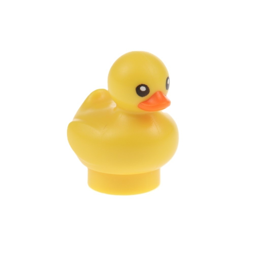1x Lego Animal Duck Small Yellow Black Eyes Orange Beak 76437 49661PB01