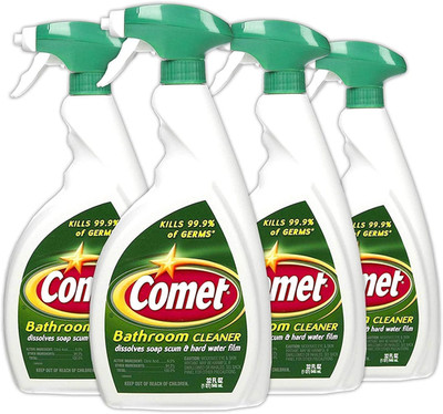 Comet Bathroom Cleaner Spray - Dissolves Saop Scum and Hard Water Film 32Oz (4 P