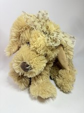 Animal Alley Golden Brown Puppy Dog Plush Stuffed Toys R Us Shaggy Bone Ribbon