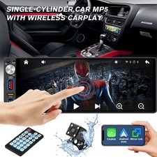 Single 1 DIN 6.86" Car MP5 Player Touch Screen Wireless CarPlay Bluetooth FM USB