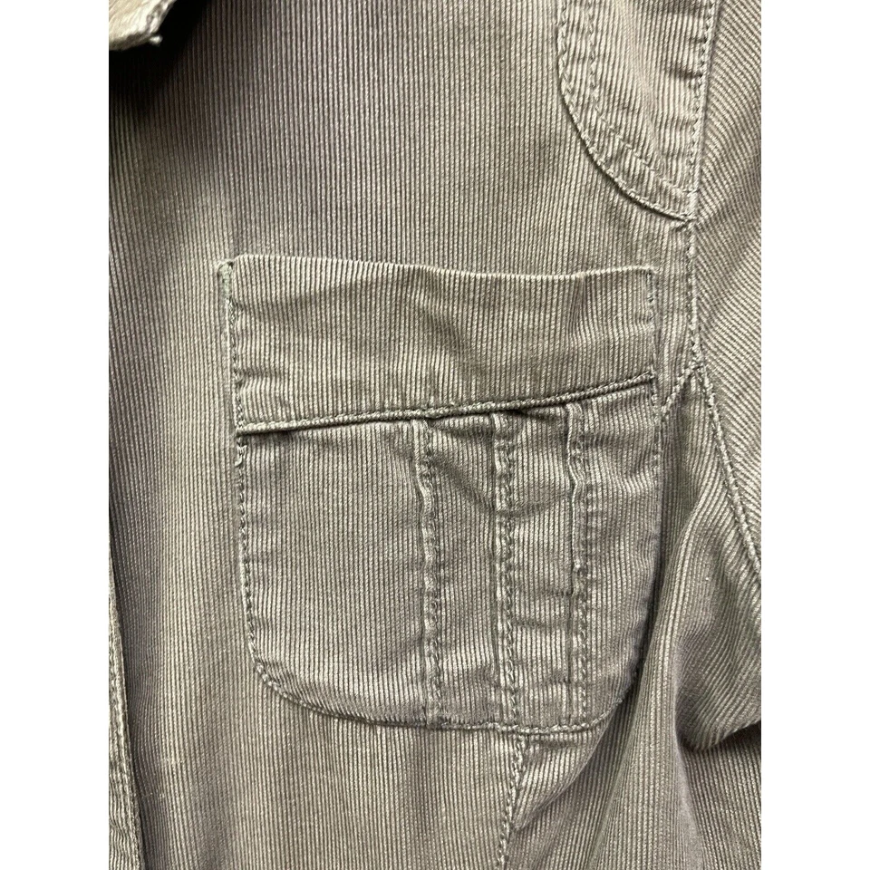 Chaqueta Dkny Mujer Mediana Verde Pana Manga Larga 100% Algodón Foto 4 de 4