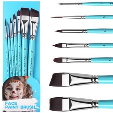 Face Paint Brush Set, 7 Pcs Professional Artist Paint Brushes for Face Body...