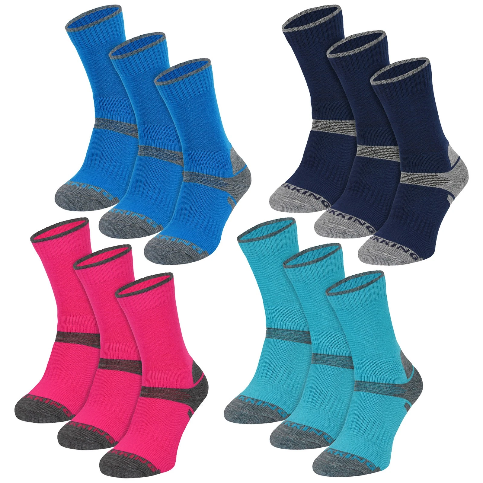Kids Thick Hiking Socks by Comodo 3 Pack Wool Boys and Girls Walking Socks