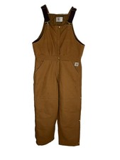 VTG Carhartt BQW226 Women s 18 Petite Brown Lined Insulated Overalls USA Made