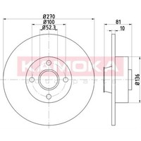 Kamoka 2X Bremsscheiben Hinten Ø270 Voll FüR Renault ScéNic II JM0/1_ Megane