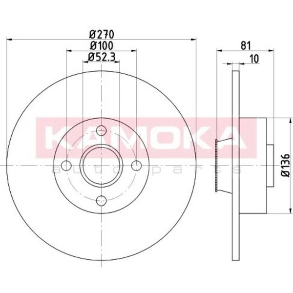Kamoka 2X Bremsscheiben Hinten Ø270 Voll FüR Renault ScéNic II JM0/1_ Megane-image