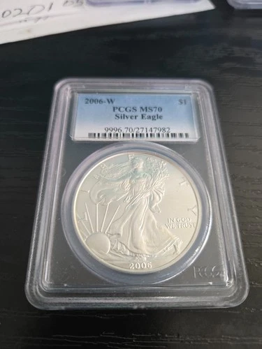 2006-W $1 American Silver Eagle Burnished 20th Anniversary MS70 PCGS