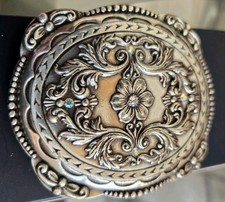 Nocona Blazin Roxy Rhinestone Floral Belt Buckle