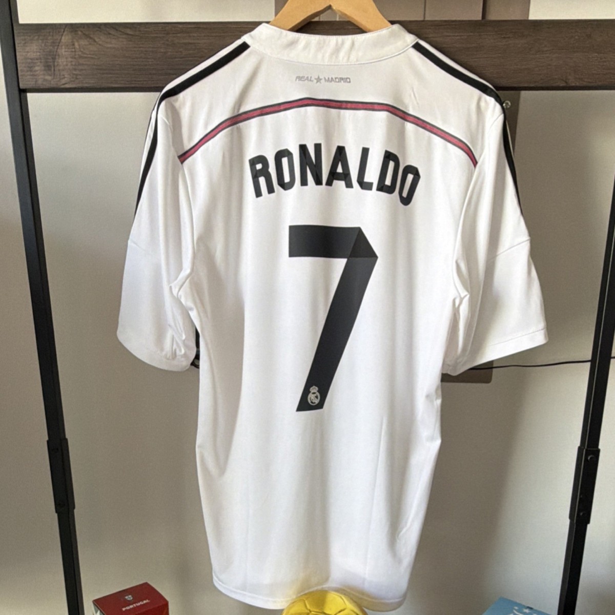 Real Madrid Cristiano Ronaldo #7 Soccer Jersey White Black
