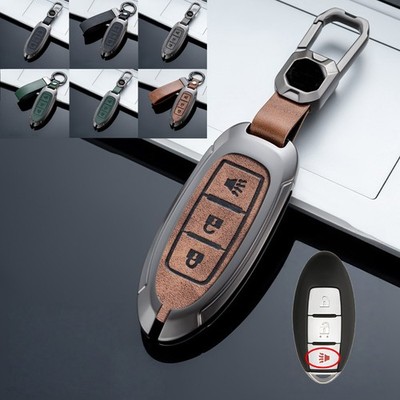 Zinc Alloy Leather Car Smart Key Cover Case For Nissan Pathfinder Tiida Qashqai