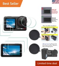 9H Tempered Glass Screen Protector  Lens Cap for DJI OSMO Action 5 Pro