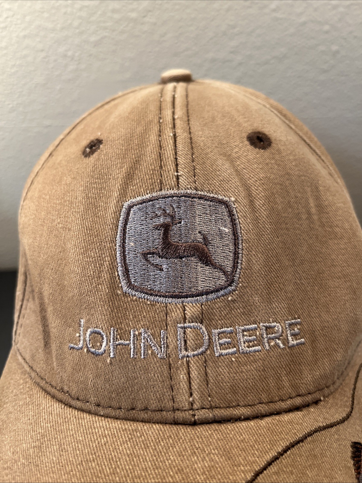 John Deere Brown Strapback Hat Fish Embroidery Bi… - image 4